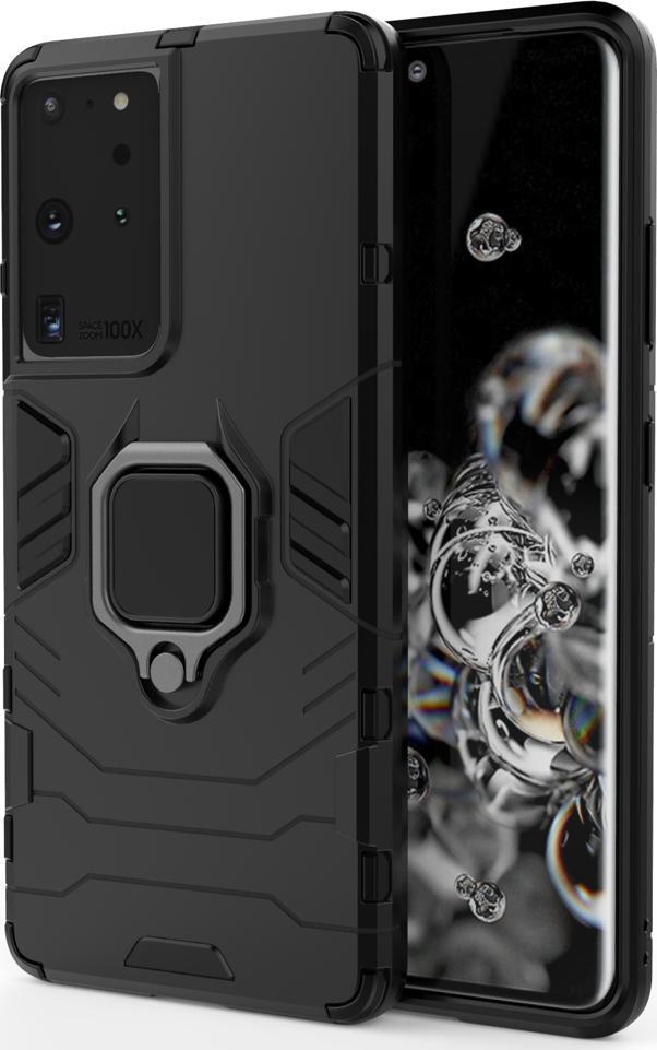 Wozinsky Ring Armor pancerne hybrydowe etui pokrowiec + magnetyczny uchwyt Samsung Galaxy S22 Ultra czarny 1