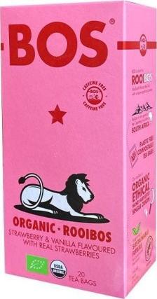 BOS HERBATKA ROOIBOS O SMAKU TRUSKAWKOWO - WANILIOWYM BIO (20 x 2,5 g) 50 g - BOS 1