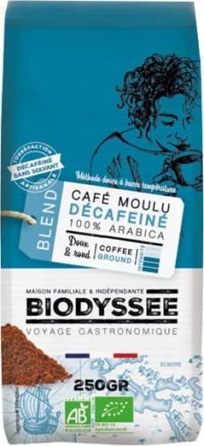 Kawa mielona Biodyssee Kawa 100% Arabica łagodna bezkofeinowa mielona 250g EKO Biodyssee 1