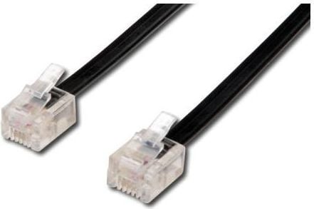  Kabel telefoniczny 4-żyłowy, RJ11 M-15m, czarny, No Name, economy, do ADSL modem 1