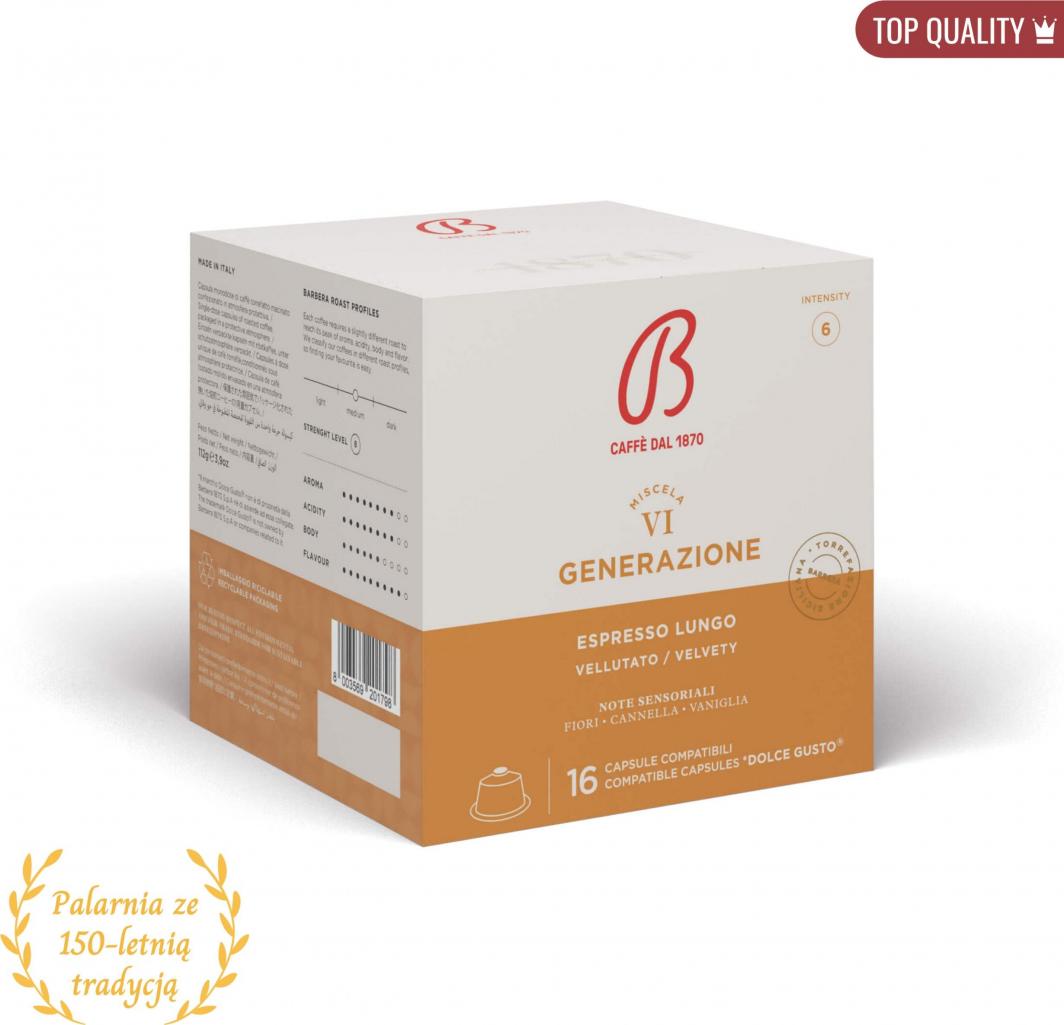 B Caffe dal 1870 Kapsułki do Dolce Gusto* 16 szt. VI GENERAZIONE - receptura pokolenia VI - B Caffe dal 1870 1