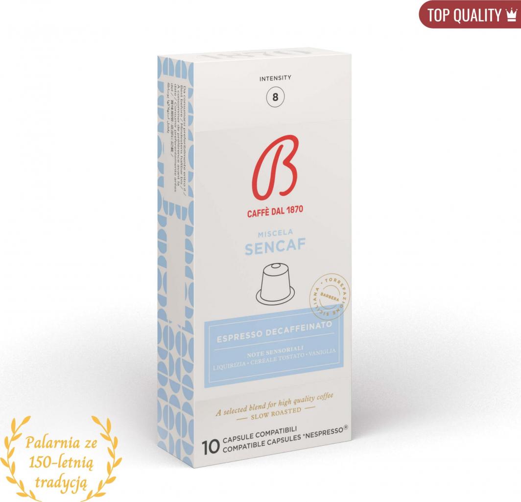 B Caffe dal 1870 Kapsułki do Nespresso* 10 szt. SENCAF- bezkofeinowa - B Caffe dal 1870 1
