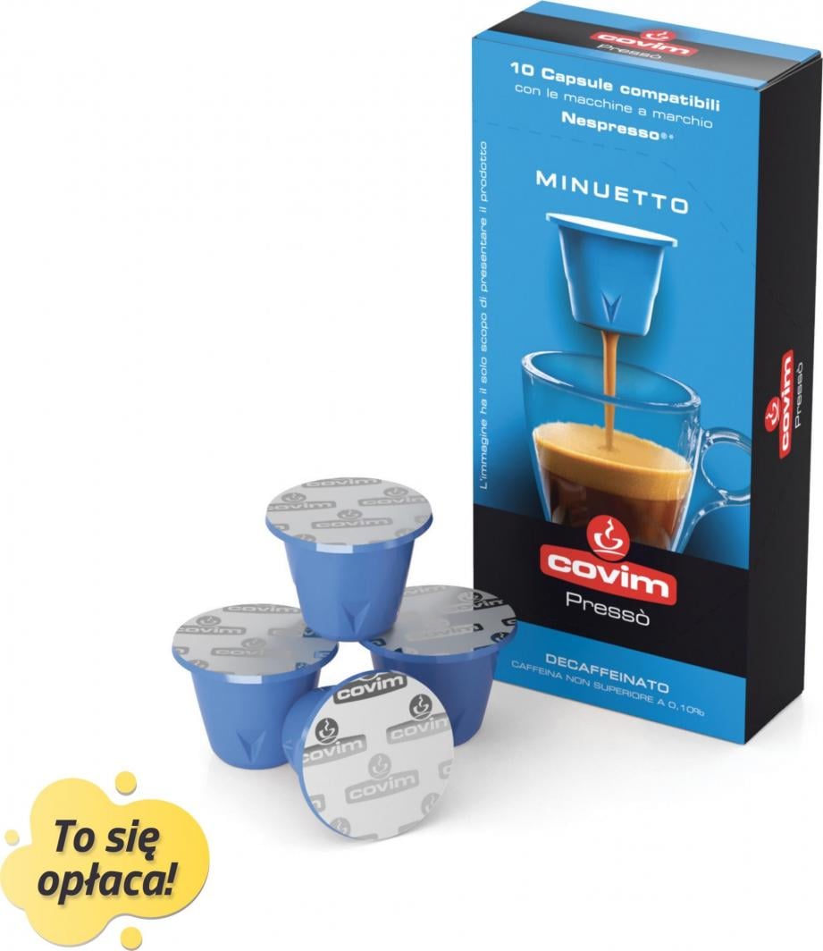 Covim Kapsułki do Nespresso* 10 szt. MINUETTO DECAFFEINATO - bezkofeinowa - Covim 1