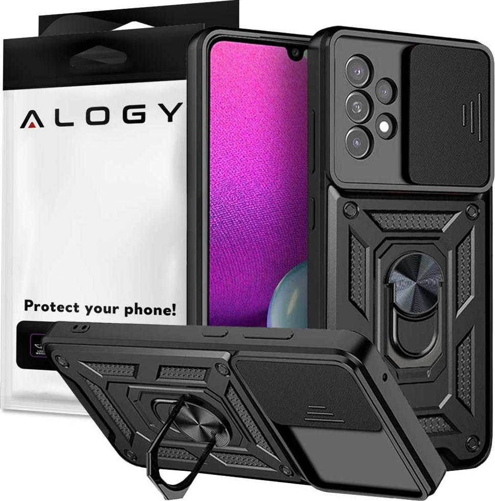 Alogy Alogy Camshield Stand Ring Etui na telefon z osłonką na aparat do Samsung Galaxy A33 5G uniwersalny 1