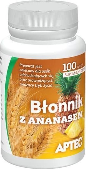 SYNOPTIS PHARMA SP. Z O.O. Błonnik z ananasem Apteo 100 tabletek - Długi termin ważności! 1