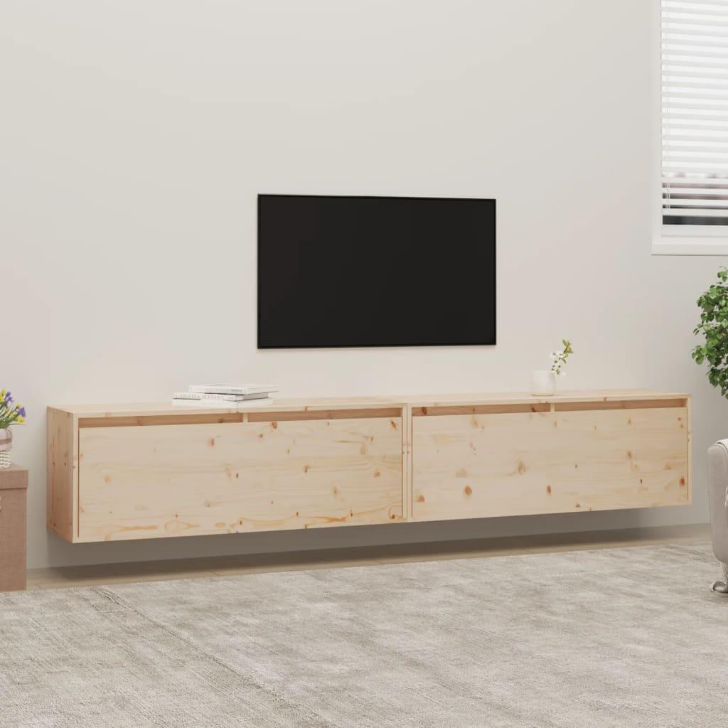 vidaXL vidaXL Szafki ścienne, 2 szt., 100x30x35 cm, lite drewno sosnowe 1