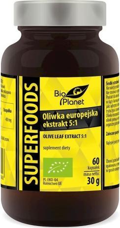 BIO PLANET - seria SUPERFOODS OLIWKA EUROPEJSKA EKSTRAKT BIO 60 KAPSUŁEK (400 mg) - BIO PLANET 1