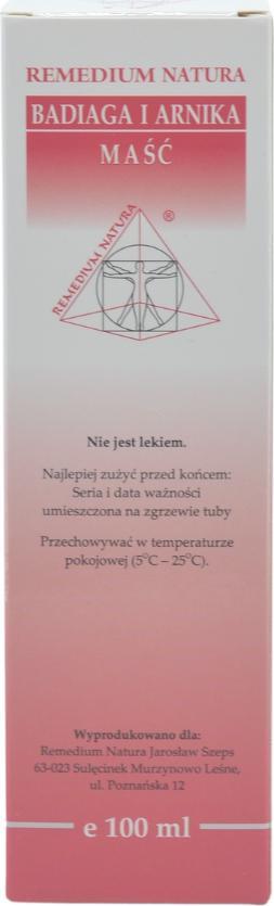 Remedium Natura Arnika i badiaga maść na siniaki i stłuczenia 75ml REMEDIUM 1