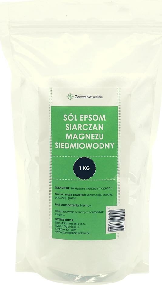 Zawsze Naturalnie Sól Epsom Siarczan Magnezu Siedmiowodny 1kg ZawszeNaturalnie 1