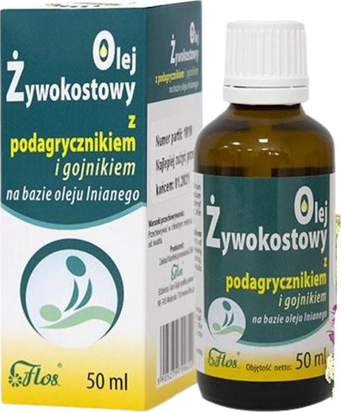 Flos Olej żywokostowy z podagrycznikiem i gojnikiem 50 ml FLOS 1