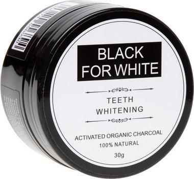 Black for White Organiczny proszek do wybielania zębów z aktywnym węglem 30g BLACK FOR WHITE 1