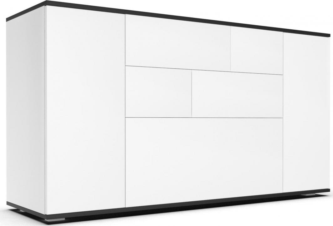 AMD Meble Komoda MAJA 2D nowoczesna, biała czarna producent 1