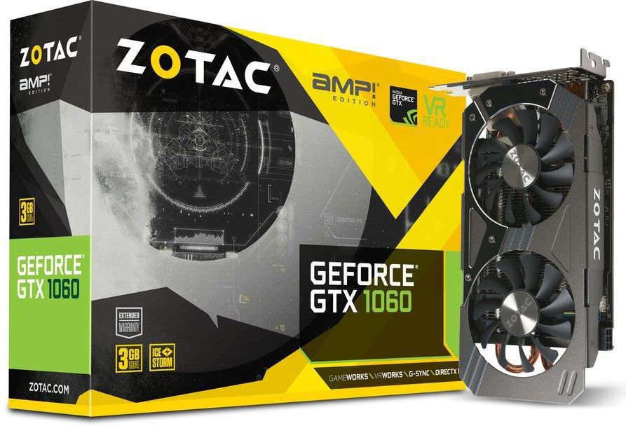 Karta graficzna Zotac GeForce GTX 1060 AMP 3GB GDDR5 (192 Bit) HDMI, DVI, 3xDP, BOX (ZT-P10610E-10M) 1