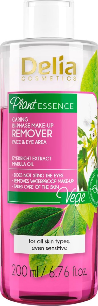 Delia Plant Essence Pielęgnujący płyn dwufazowy do demakijażu twarzy i oczu 200ml 1