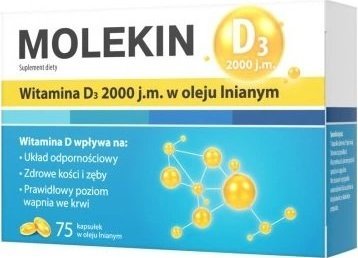 NATUR PRODUKT ZDROVIT Molekin D3 2000 j.m. w oleju lnianym, 75 kapsułek - Długi termin ważności! 1