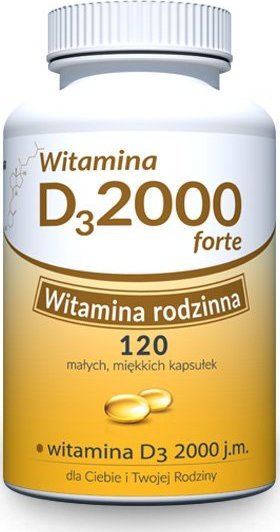 UNIPHAR Witamina D3 2000 Forte, 120 kapsułek - Długi termin ważności! 1