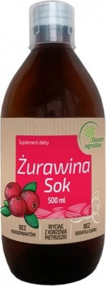 Silesian Pharma Owoce Ogrodów, Żurawina sok, 500 ml - Długi termin ważności! 1