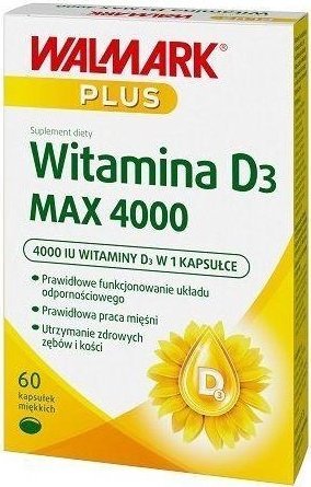 Walmark Walmark Plus Witamina D3 MAX 4000, 60 kapsułek - Długi termin ważności! 1