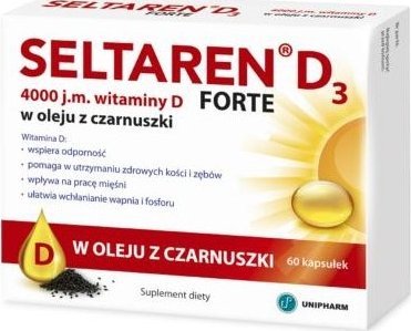 Unipharm Seltaren D3 Forte, 60 kapsułek - Długi termin ważności! 1