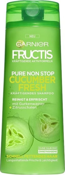 Garnier (DE) Garnier Fructis Pure Non Stop, Świeży ogórkowy szampon do włosów, wzmacniający i odświeżający, do włosów szybko przetłuszczających się, 250ml (PR 1