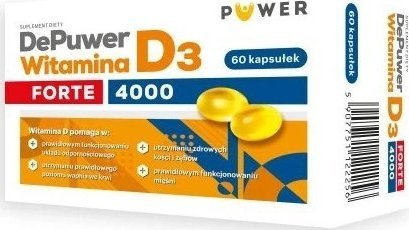 Puwer Poland DePuwer Forte Witamina D3 4000, 60 kapsułek - Długi termin ważności! 1