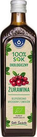 Oleofarm Żurawina 100% sok ekologiczny 490 ml - Długi termin ważności! 1