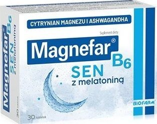 Biofarm Magnefar B6 Sen, 30 tabletek - Długi termin ważności! 1