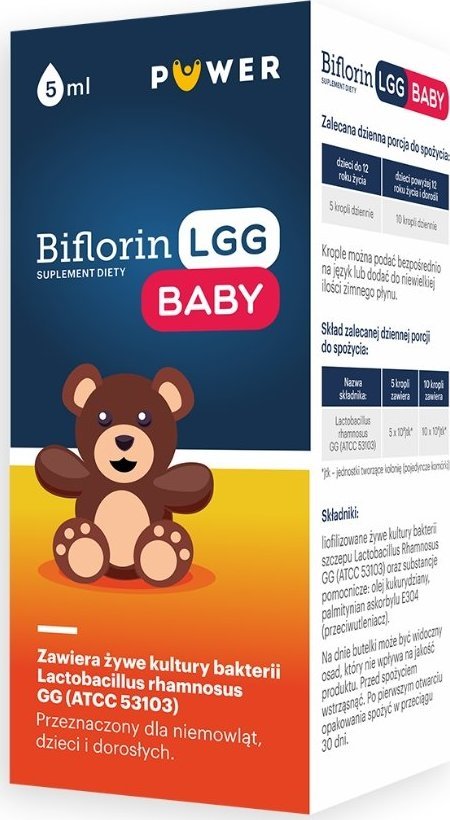 Puwer Poland BiFlorin LGG Baby, krople, 5 ml - Długi termin ważności! 1