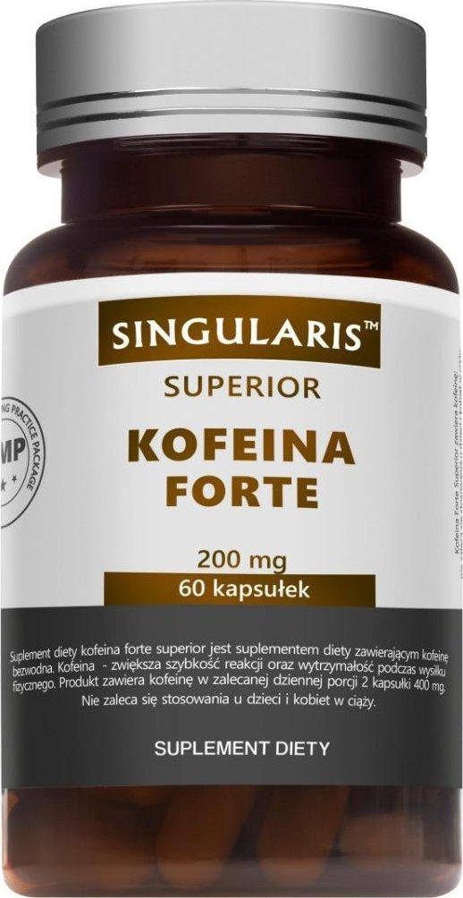Singularis-Herbs Singularis, Kofeina Forte 200mg, 60 kapsułek - Długi termin ważności! 1