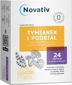 Medicinae Novativ Tymianek i Podbiał, 24 tabletki do ssania - Długi termin ważności! 1