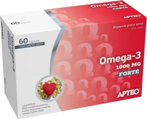 Synoptis Pharma Apteo Omega-3 1000mg Forte, 60 kapsułek - Długi termin ważności! 1