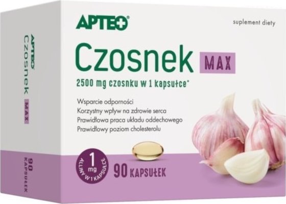 Synoptis Pharma Apteo Czosnek Max, 90 kapsułek - Długi termin ważności! 1