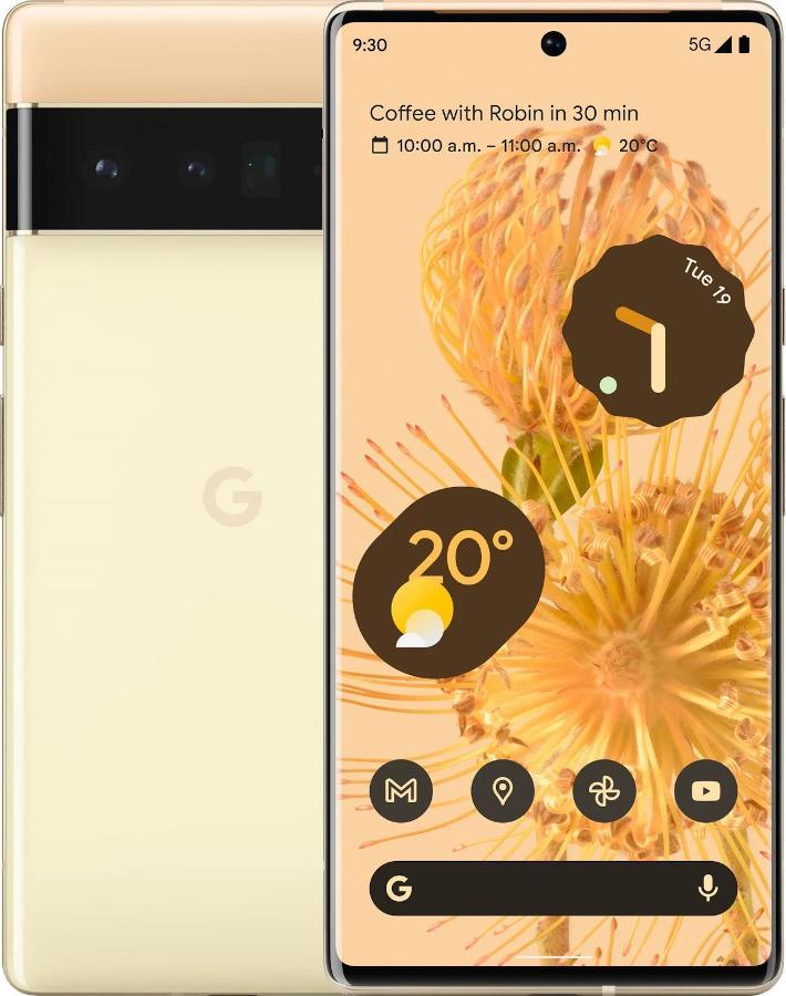 Smartfon Pixel 6 Pro 5G 12/128GB Dual SIM Żółty + Folia Hydrożelowa Rock Space Anti Blue 1