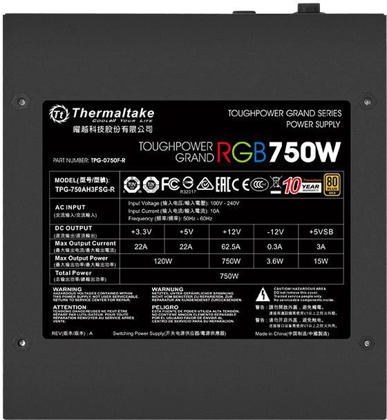 Corsair 750W電源 TOUGHPOWER GRAND RGB750W Thermaltake Toughpower Grand RGB 750W Gold (RGB Sync Edition)