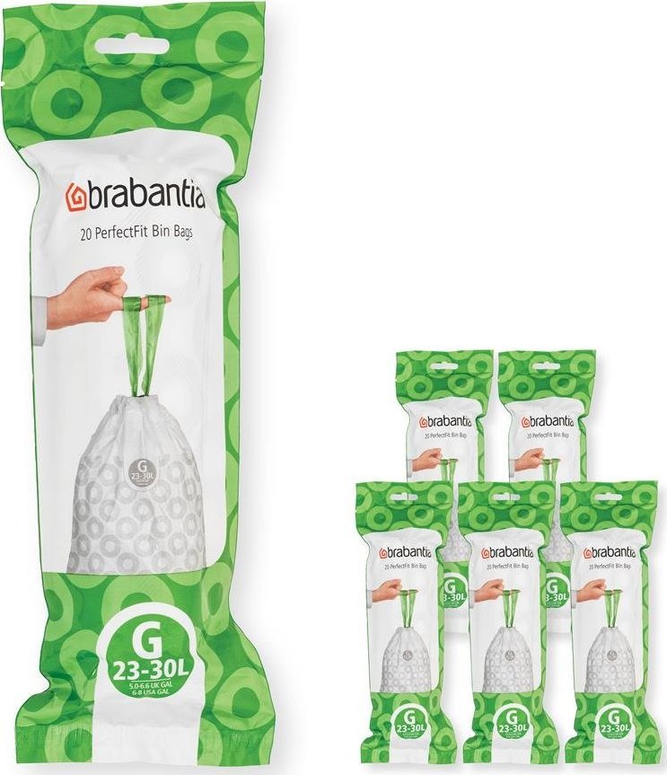 Brabantia Worki na śmieci rozmiar G 23-30L 120szt 6x20 138423 1