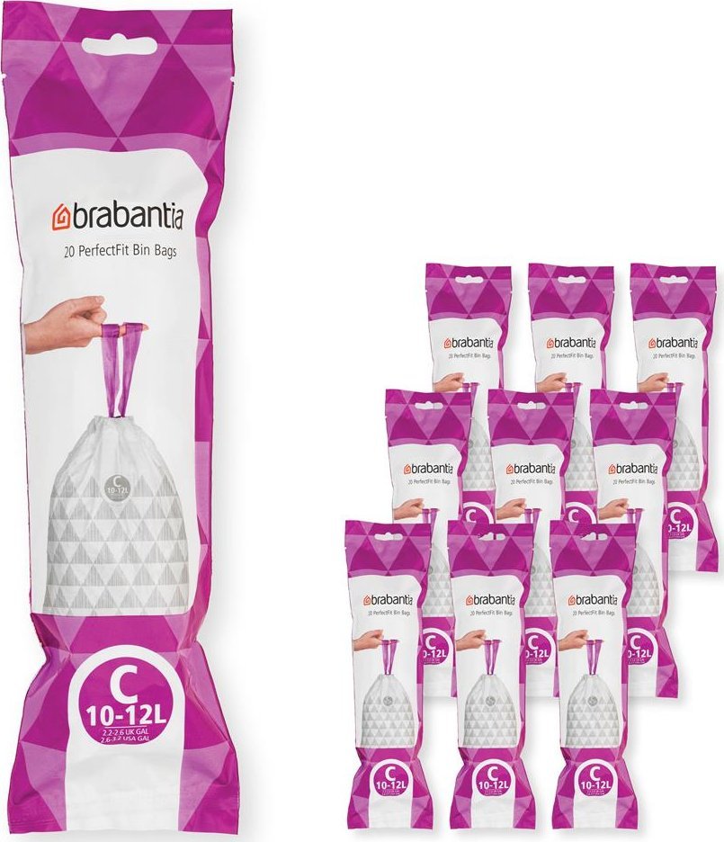 Brabantia Worki na śmieci rozmiar C 10-12L 200szt 10x20 137983 1