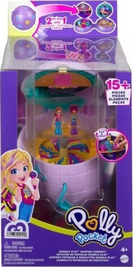 Figurka Mattel Figurki Polly Pocket Podw?jna zabawa Wrotkarska impreza Zestaw kompaktowy 1