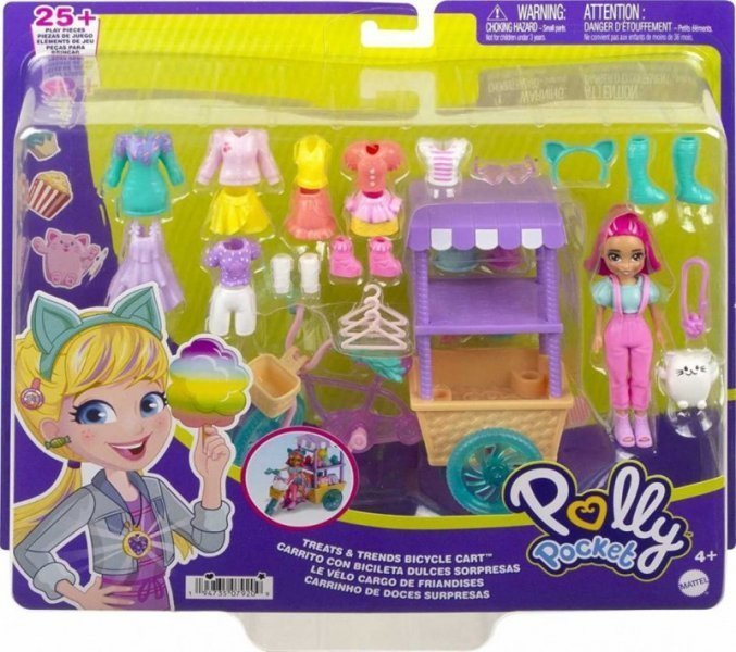 Figurka Mattel Zestaw figurek Polly Pocket Modne mobilne stoisko HHX76 1