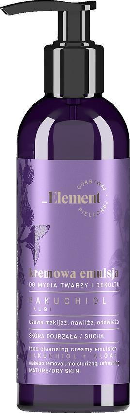 Element Element Bakuchiol+Algi Kremowa Emulsja do mycia twarzy i dekoltu - cera dojrzała i sucha 150ml 1