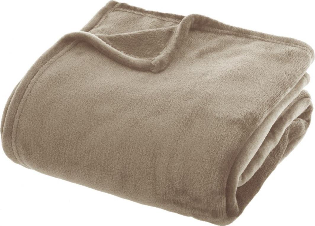 Atmosphera Beżowy koc MIĘKKI PLUSZOWY Narzuta 100% poliester 180x230 1