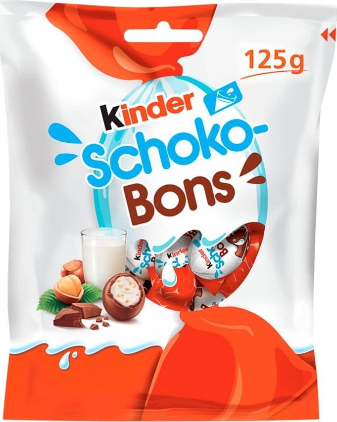 KINDER Schoko-Bons -  Cukierki Z Mlecznej Czekolady Z Nadzieniem Mlecznym I Orzechami- 125G 1