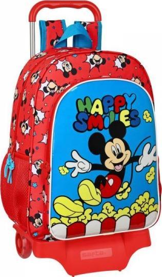 Mickey Mouse Clubhouse Torba szkolna z kółkami Mickey Mouse Clubhouse Happy Smiles Czerwony Niebieski (33 x 42 x 14 cm) 1