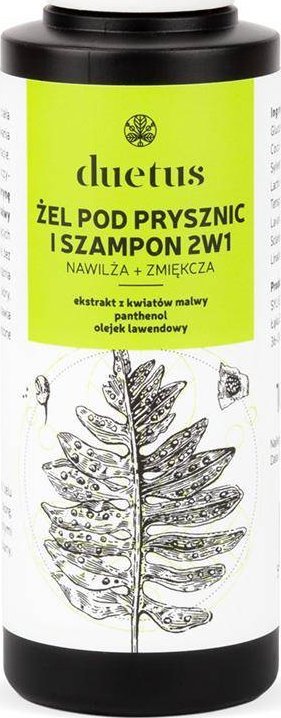 DUETUS_2w1 żel pod prysznic i szampon nawilża + zmiękcza 100ml 1