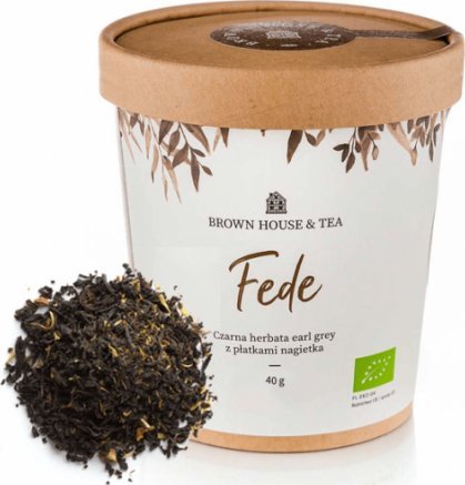 Brown House & Tea Fede - organiczna czarna herbata earl grey z płatkami nagietka, 40 g 1