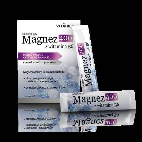 Vitadiet Vitadiet Magnez 400 z witaminą B6 14 saszetek 1