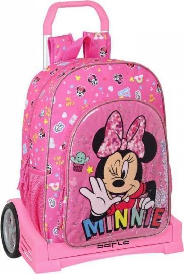 Minnie Mouse Torba szkolna z kółkami Minnie Mouse Lucky Różowy (33 x 42 x 14 cm) 1
