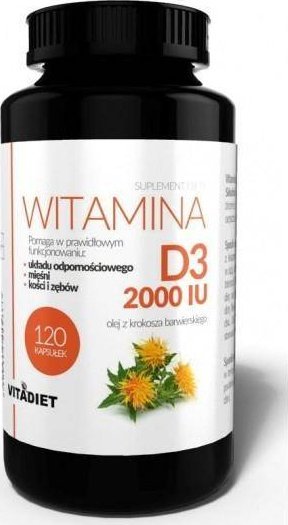 Vitadiet Vitadiet Akavit  Witamina D3 2000 iu 120 kapsułek 1