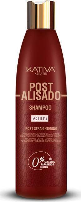 Kativa Keratin Post Alisado Shampoo szampon do włosów z keratyną roślinną przedłużający efekt wygładzenia 250ml 1