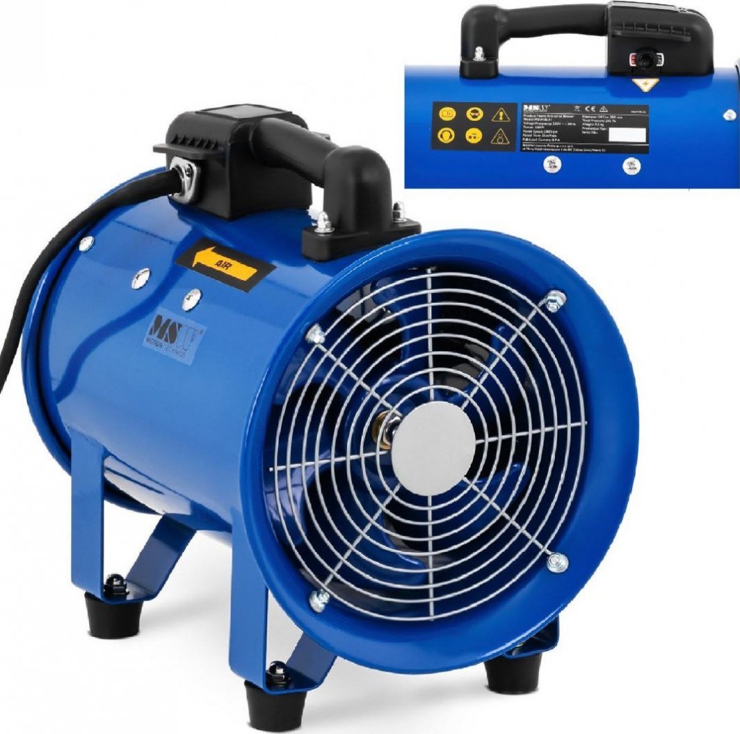 Wentylator MSW Wentylator dmuchawa przemysłowa osiowa do chłodzenia i cyrkulacji powietrza 180 W śr. 200 mm 1