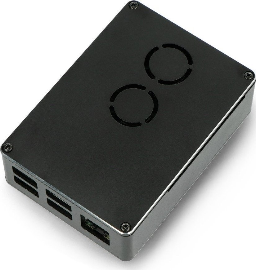 Lonten Technology Obudowa z dwoma wentylatorami do Raspberry Pi 4B - aluminiowa - czarna - LT-4BA09 1